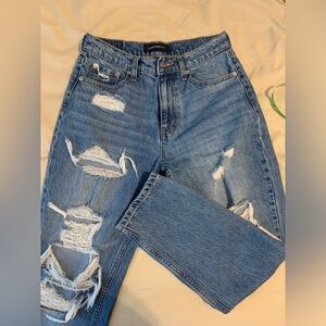 Aeropostale Mom Jean | Distressed High Waisted Denim